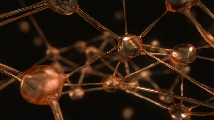 抽象分子高清动画神经元微观世界科技科学