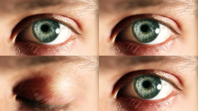 眨眼瞳孔睁眼视网膜人脸识别眼珠科技