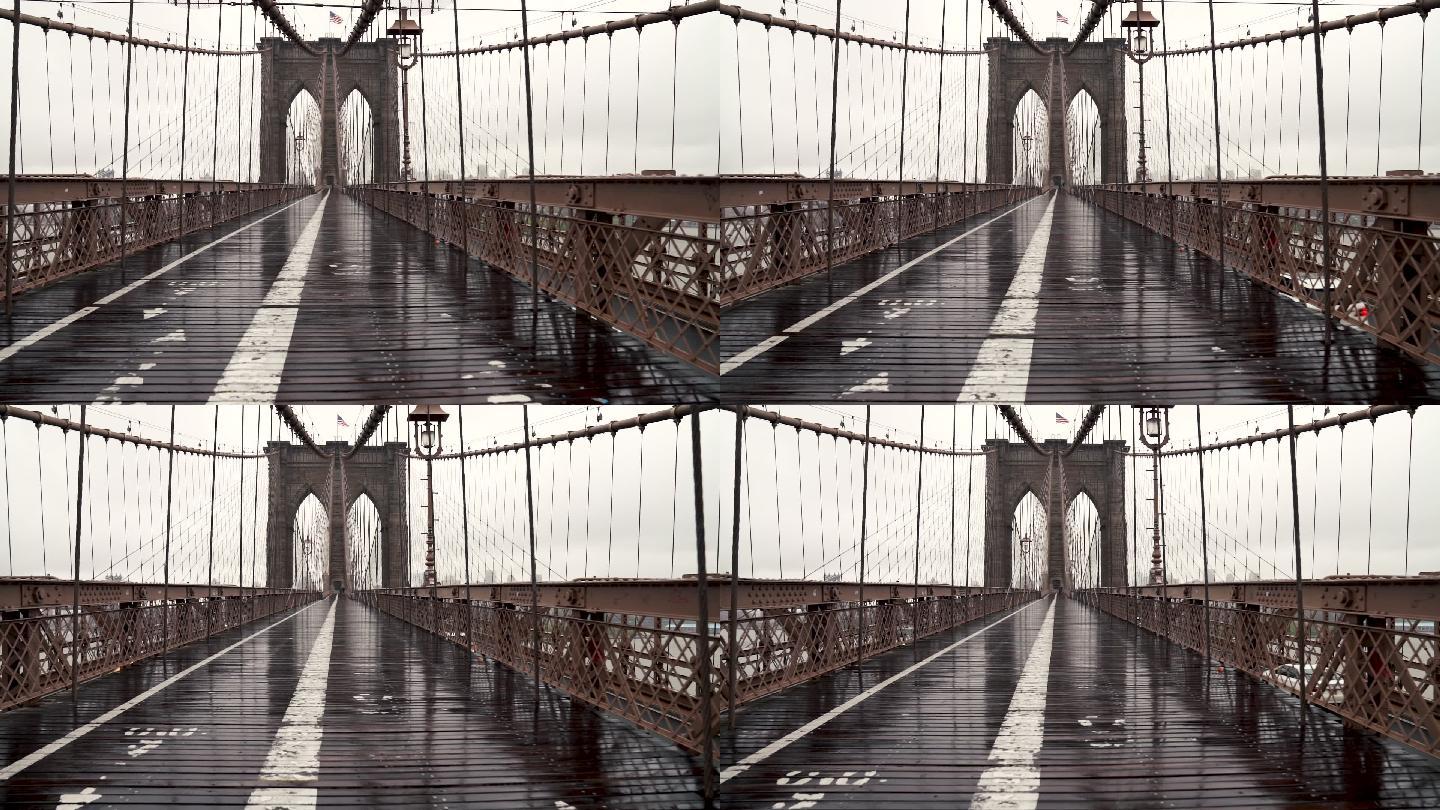 布鲁克林大桥纽约悬索桥地标