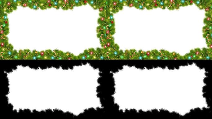 圣诞或绿色杉木框架
