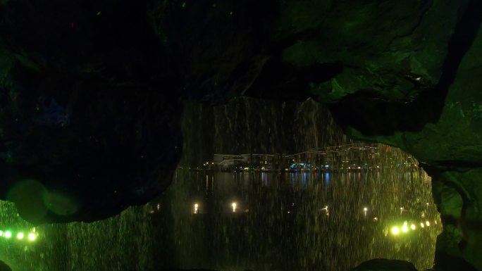 听音湖水帘洞夜景