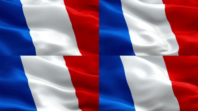 法国国旗在风中飘扬的全高清视频画面。