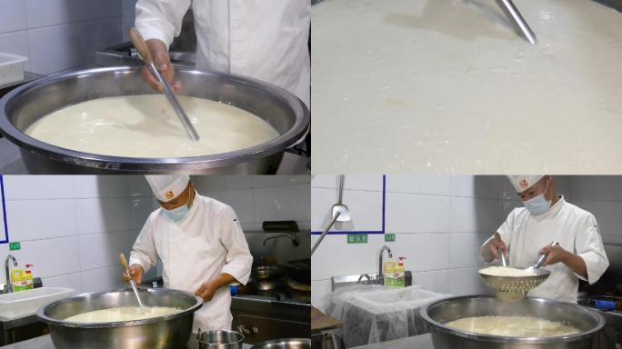 手工豆腐制作传统卤水豆腐点制过程