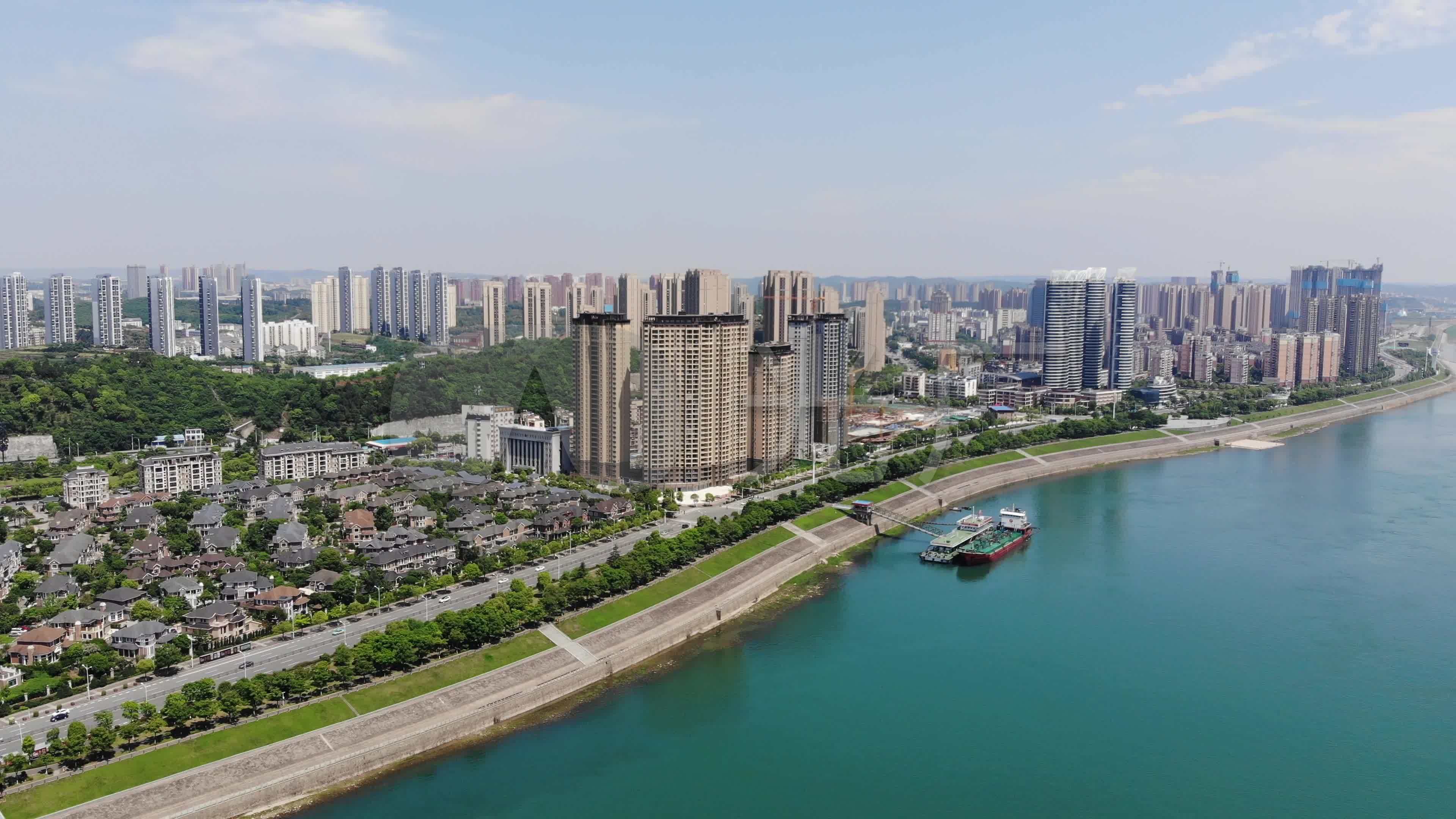 宜昌新区航拍绿色城市_3840x2160_高清视频素材下载(编号:6025656)