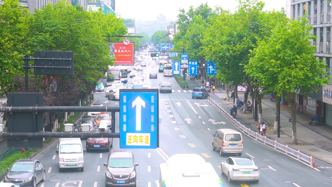 杭州城市延安路平海路（延时摄影）