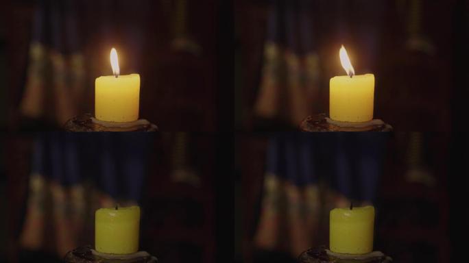 烛光烛火蜡烛黄色蜡烛熄灭风烛残年