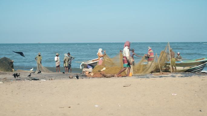 斯里兰卡的海边生活