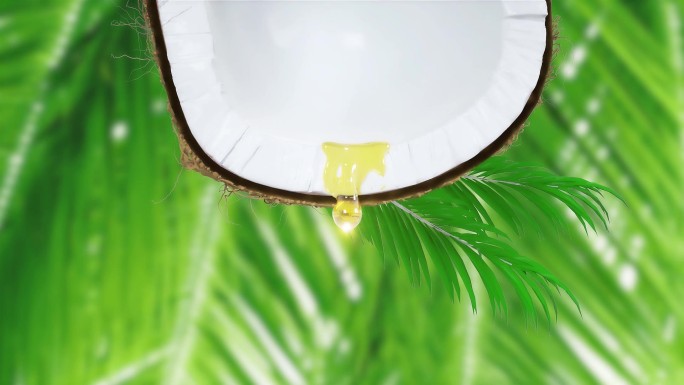 C4D 椰子精油椰汁精华 三维动画