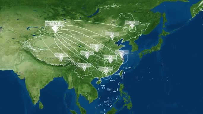 【原创】4K新疆简洁地图辐射全国全世界