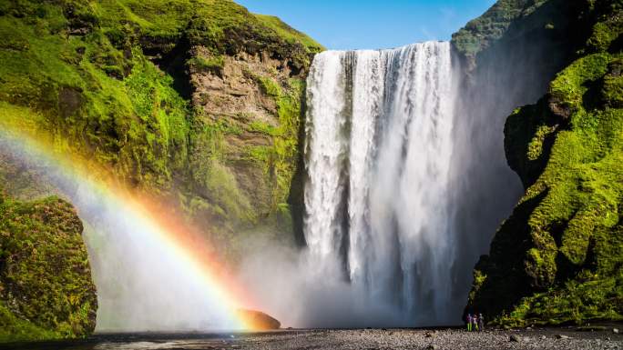 冰岛彩虹瀑布