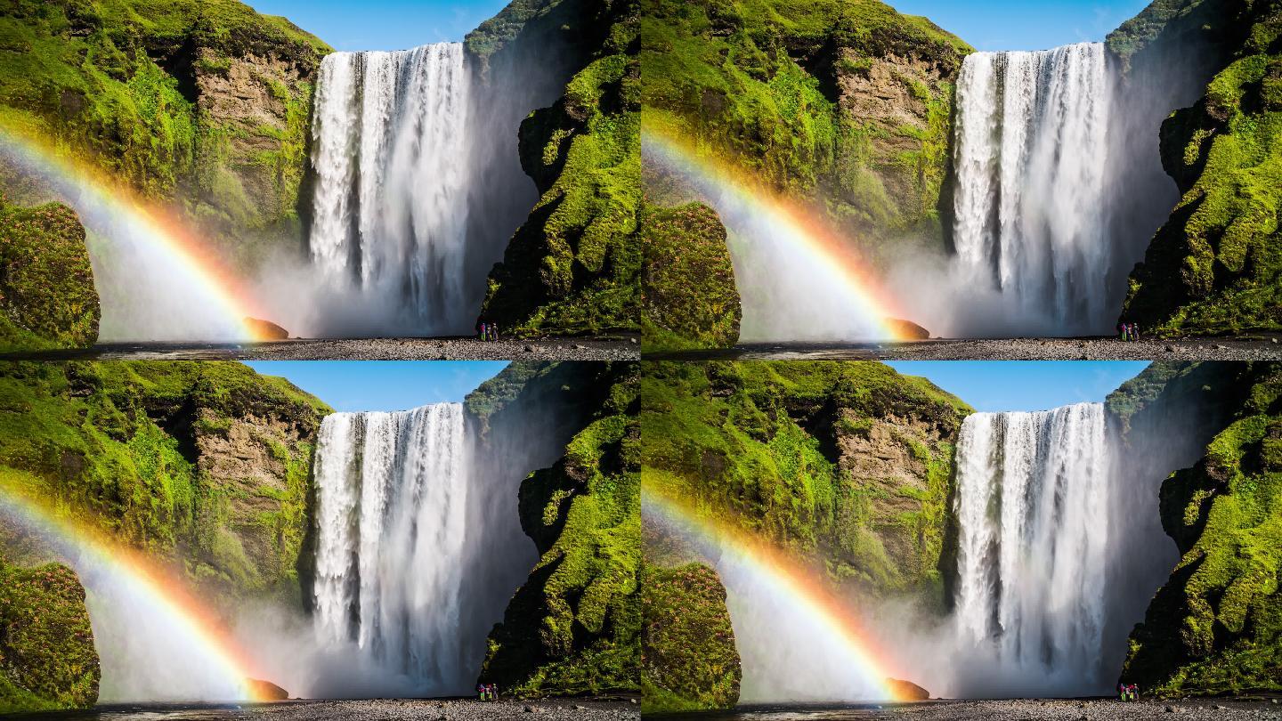 冰岛彩虹瀑布