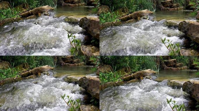 实拍小溪流水高速慢动作