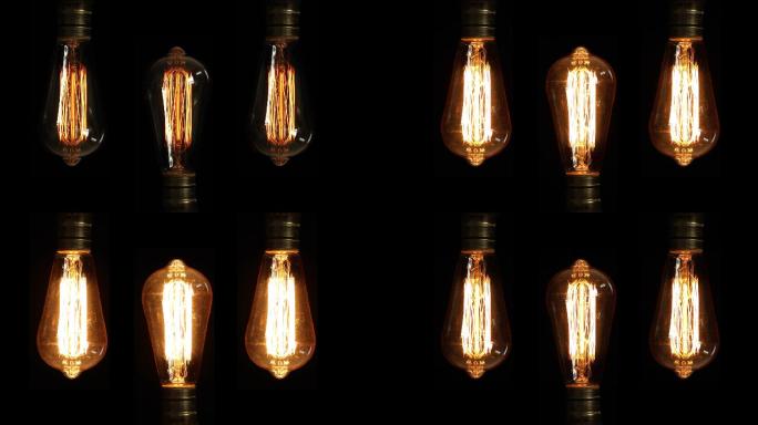 电灯泡亮起暖光照明设备能源电力发明创造