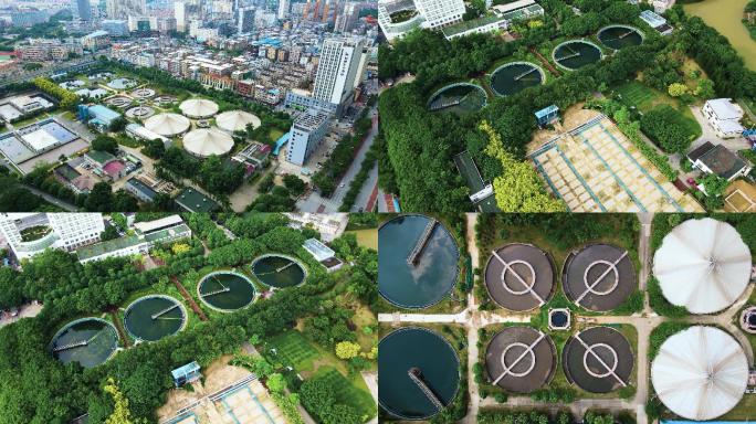 水质净化厂 污水处理厂 航拍