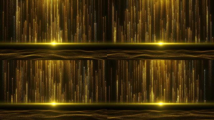 光效金色波浪粒子-上升线条粒子