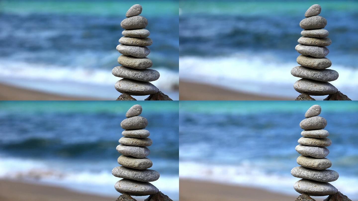 海滩上的石头构成。