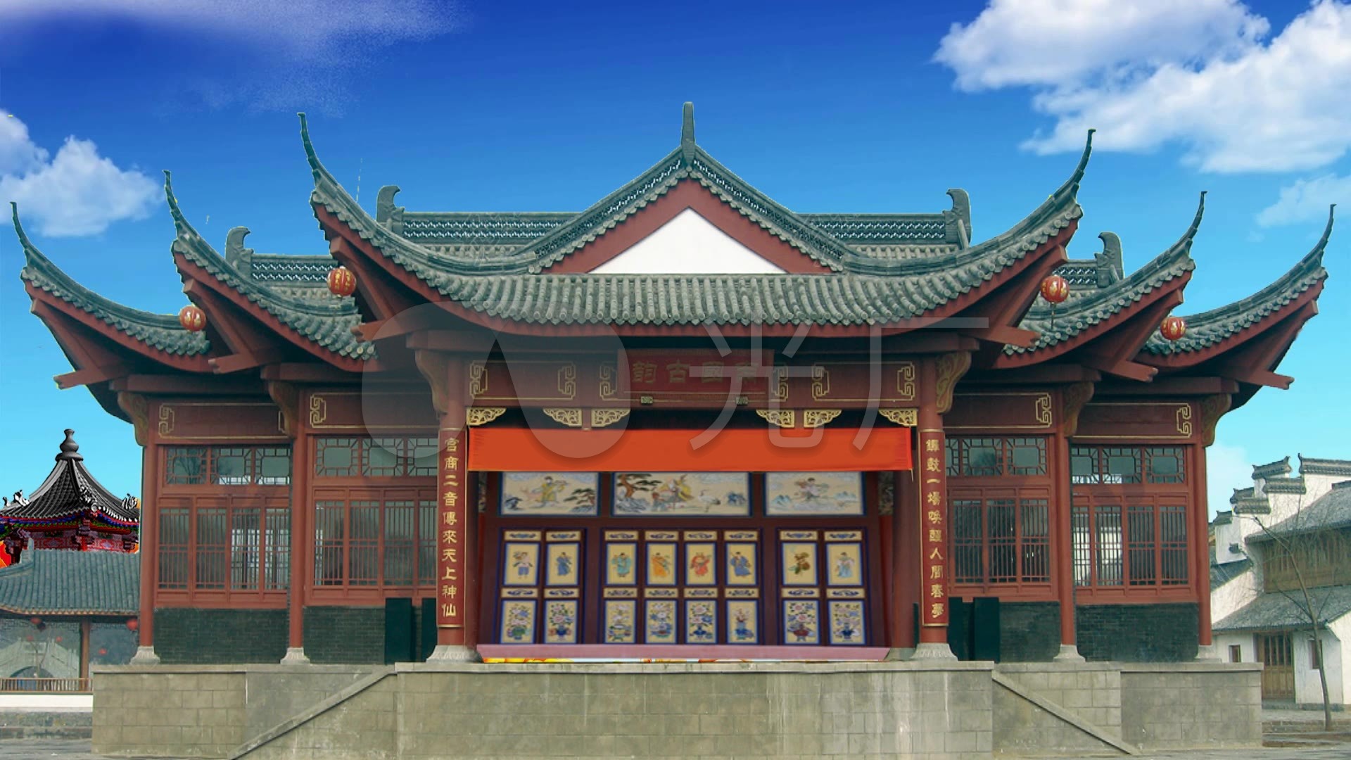 小品古戏楼背景_视频素材包下载(编号:6026890)_舞台背景_vj师网 www.