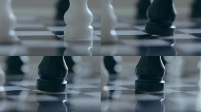 大理石棋局。棋子下棋博弈对弈国际象棋