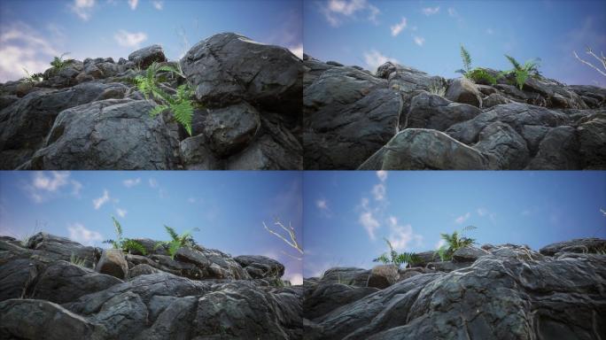 三维动画悬崖矿石岩石巨石怪石礁石陨石24