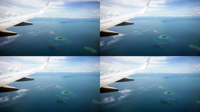 透过飞机的窗户看