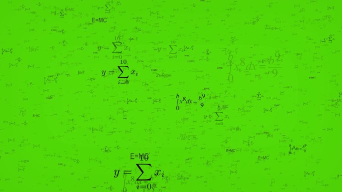 绿色屏幕上的飞行公式和方程式