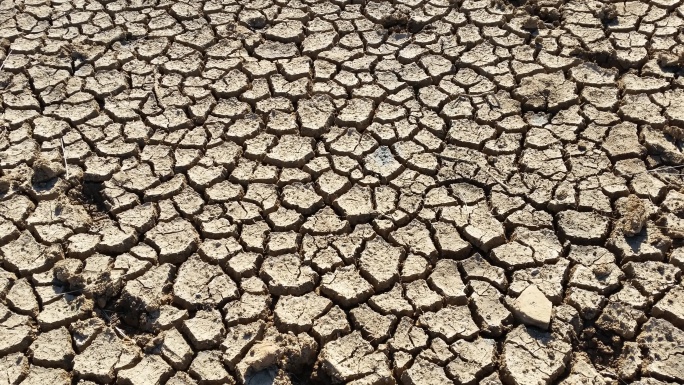 气候变化干旱灾害期间的干裂土壤