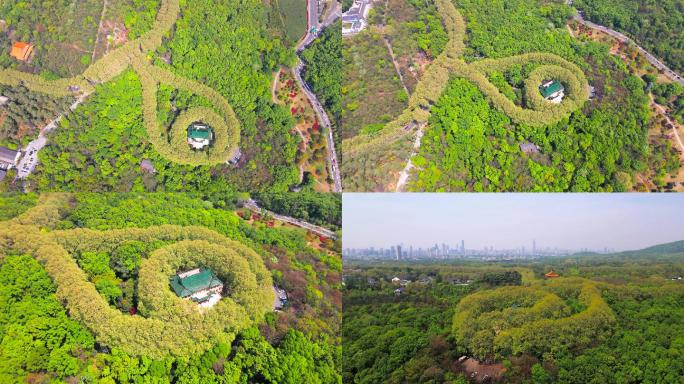 4K航拍南京地标风景中山陵美龄宫