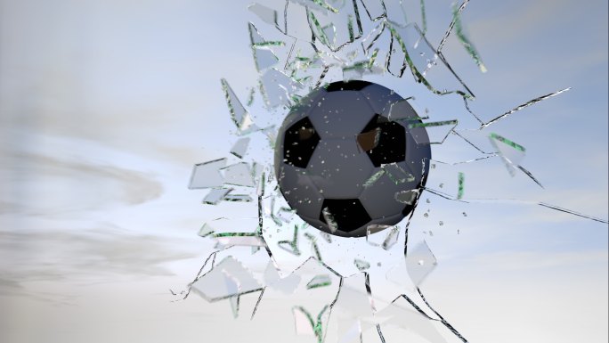 足球打破玻璃慢动作