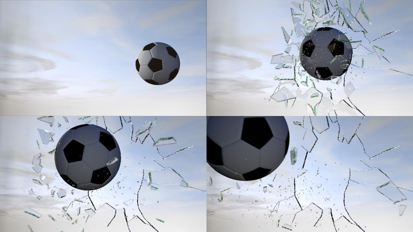 足球打破玻璃慢动作