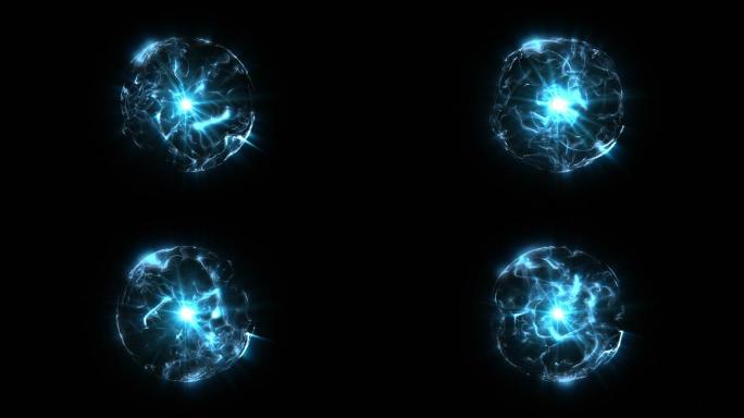 能量等离子球三维电脑动画特效电光辉光