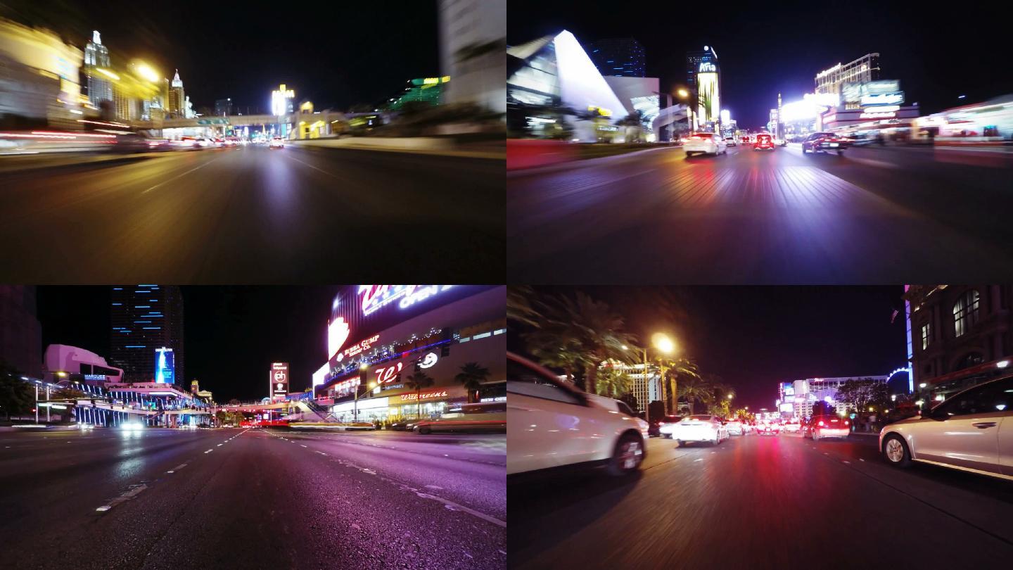 交通延时街景街头夜景视频素材红绿灯车辆