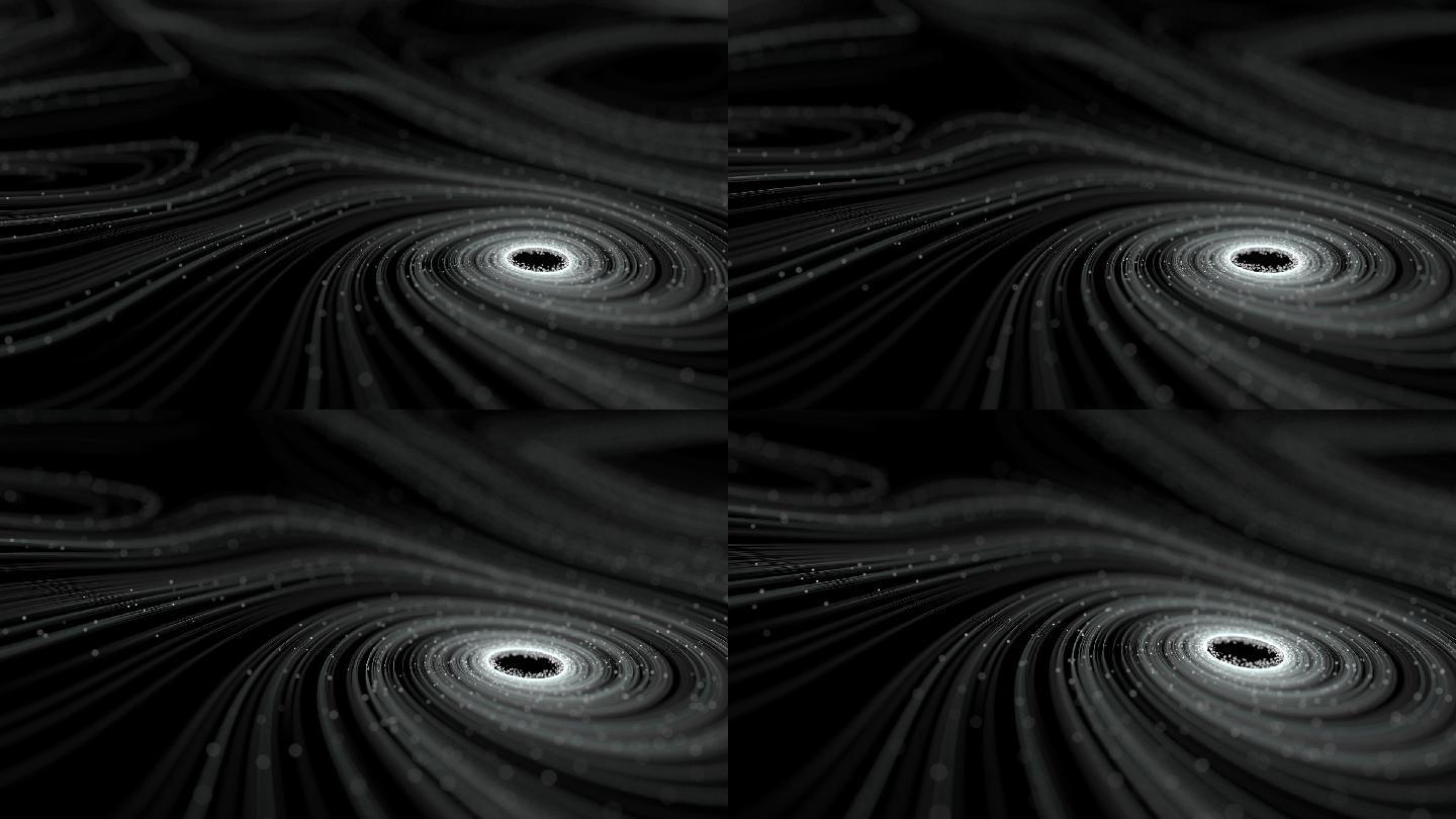 黑色抽象场景的三维动画
