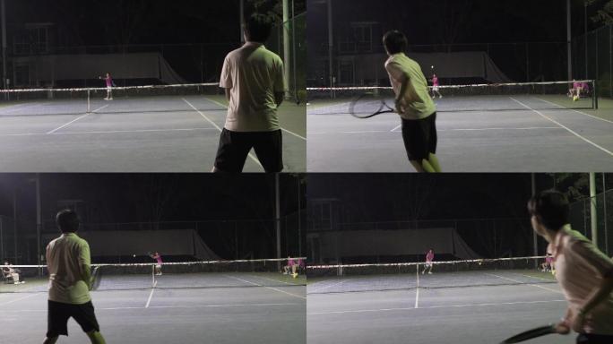 打网球夜晚打网球升格