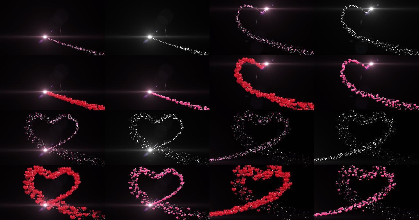 4款爱心粒子视频包粒子花瓣玫瑰