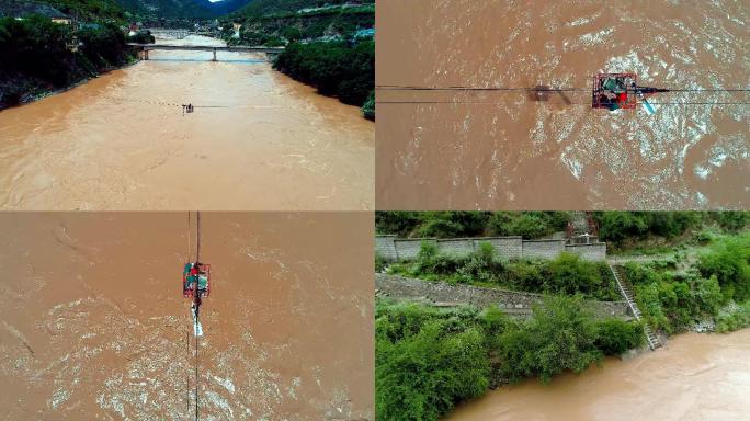 涨水洪峰过境水文站工作人员测流汛期测水位