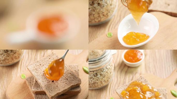 芒果果酱甜品面包早餐美食短片