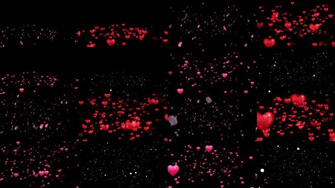 4款粒子动画爱心飘起粉色爱心红色爱心