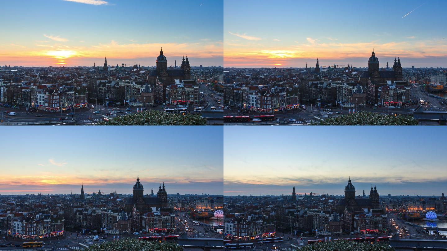 阿姆斯特丹城市景观时间推移