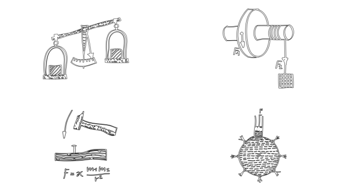 手绘物理实验图形png序列图（6个）