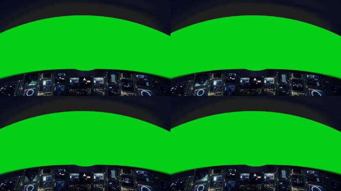 飞船驾驶舱内的绿色屏幕