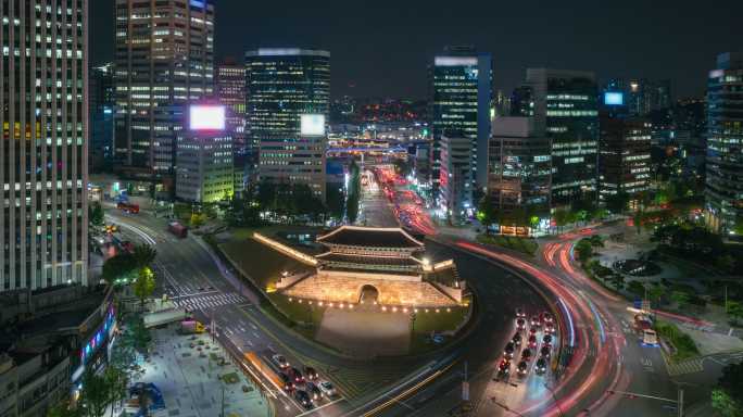 韩国首尔南大门时间推移