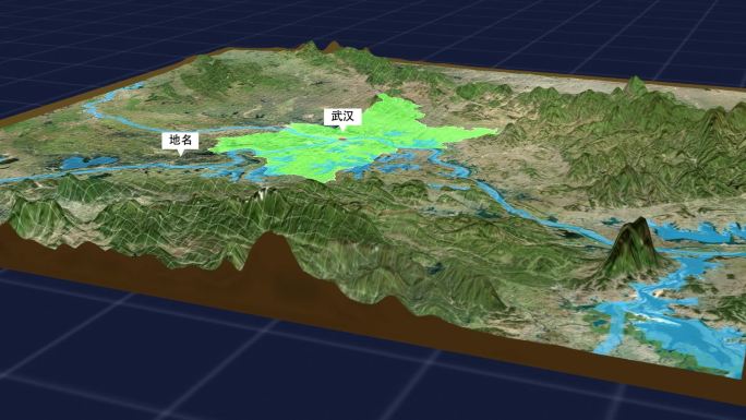 武汉三维地图地形模拟卫星地理地势