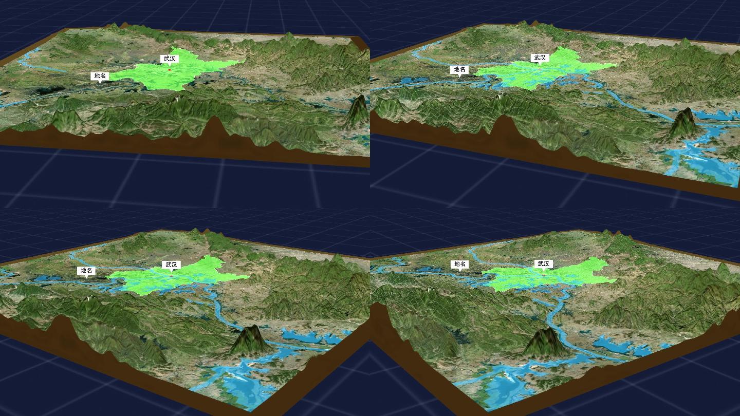 武汉三维地图地形模拟卫星地理地势