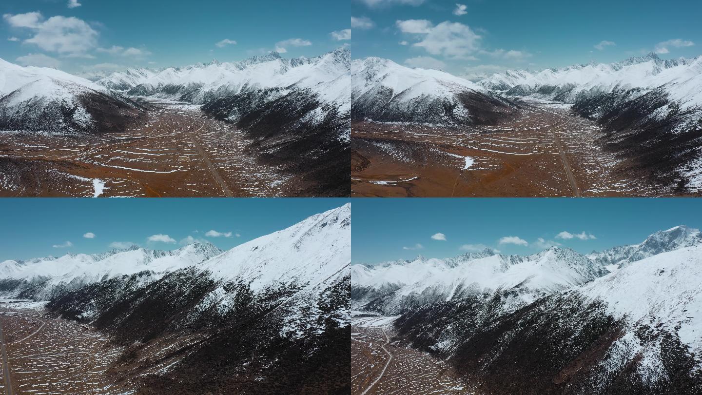 4k西藏风光视频延绵不绝的雪山雪峰山谷