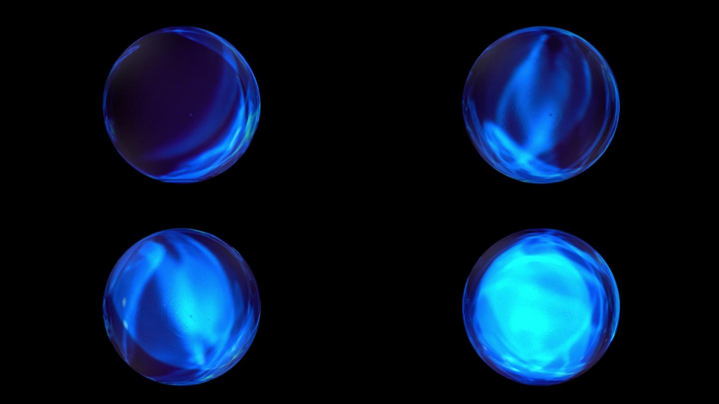 蓝色球体冲击波光线特效穿越蓝色爆炸火焰