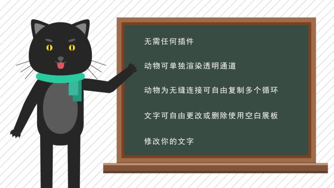 MG动画卡通猫咪教师讲课动物解说员