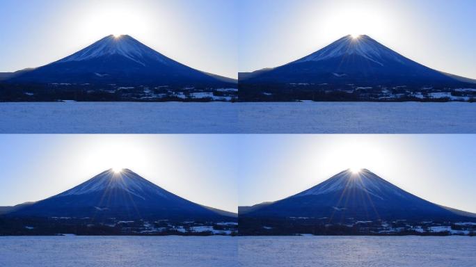 富士山富士山川口湖山脉富士川口