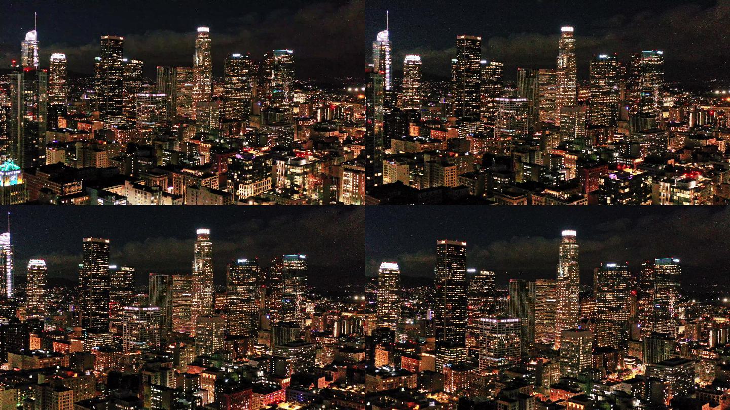 加利福尼亚州洛杉矶市中心的夜景