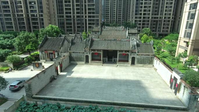 广州海珠琶洲祠堂传统建筑高清航拍
