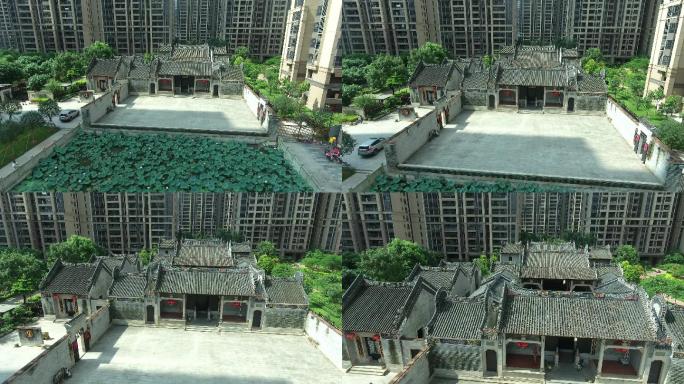 广州海珠琶洲祠堂传统建筑高清航拍